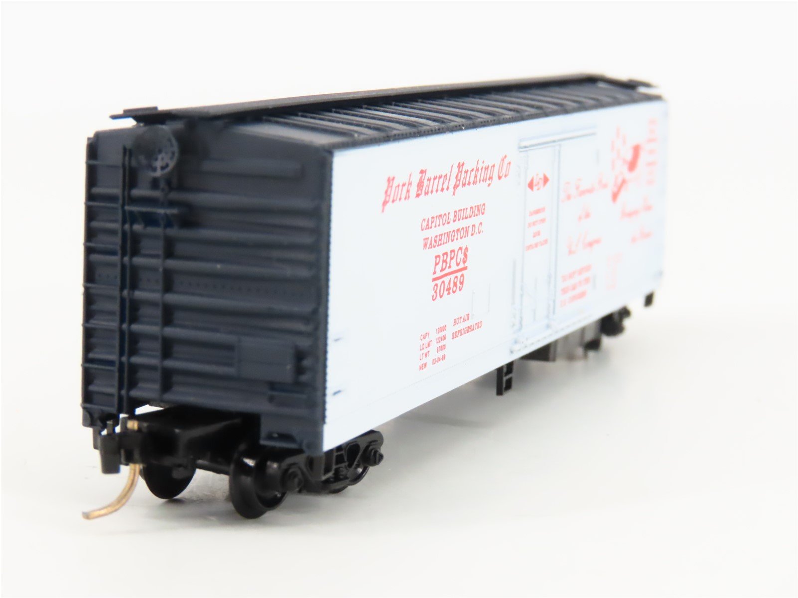 N Scale Micro-Trains MTL PBPC Pork Barrel Packing Co Mechanical Reefer #30489