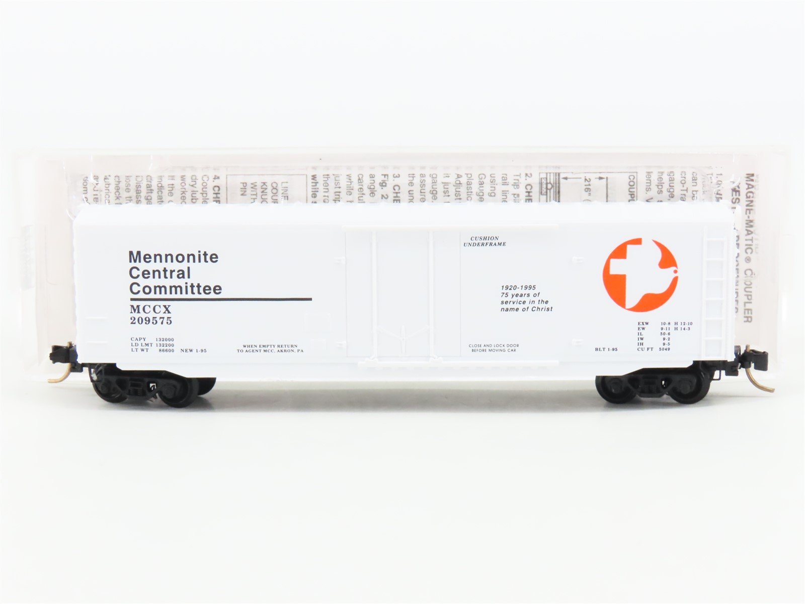 N Scale Micro-Trains MTL MCCX Mennonite Central Committee Box Car #209575