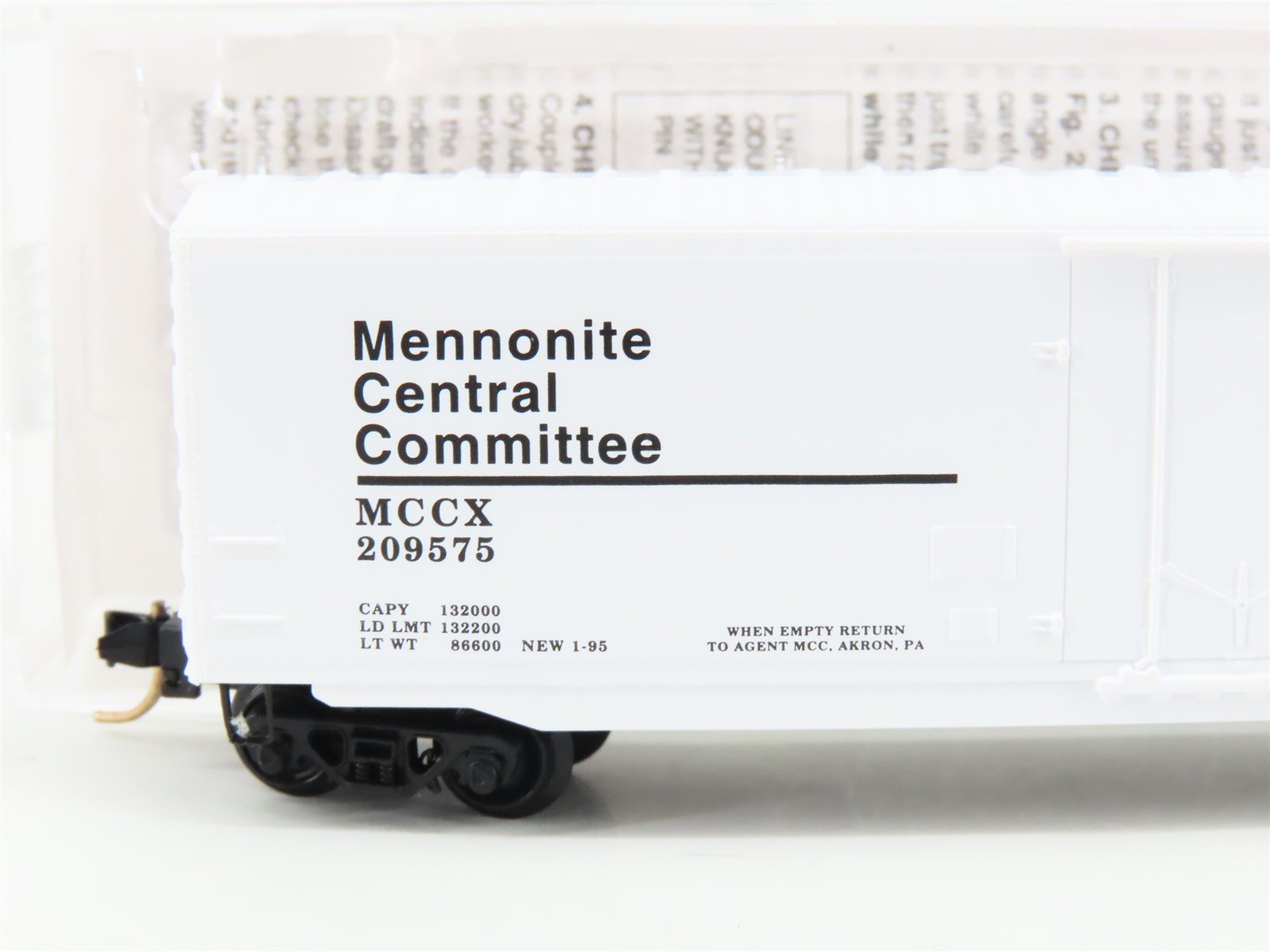 N Scale Micro-Trains MTL MCCX Mennonite Central Committee Box Car #209575