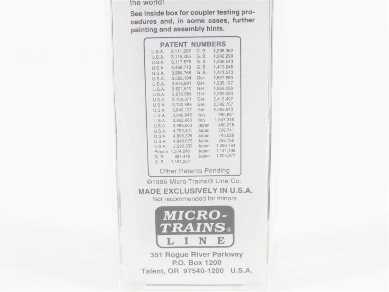 N Micro-Trains MTL Special Run PNS Pacific N Scale 20th Anniversary Box Car 1994