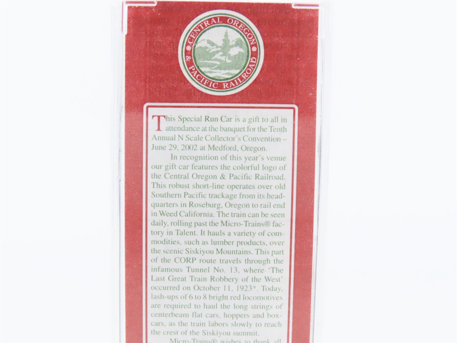 N Micro-Trains MTL NSC 02-65 CORP Central Oregon & Pacific 40' Box Car #351