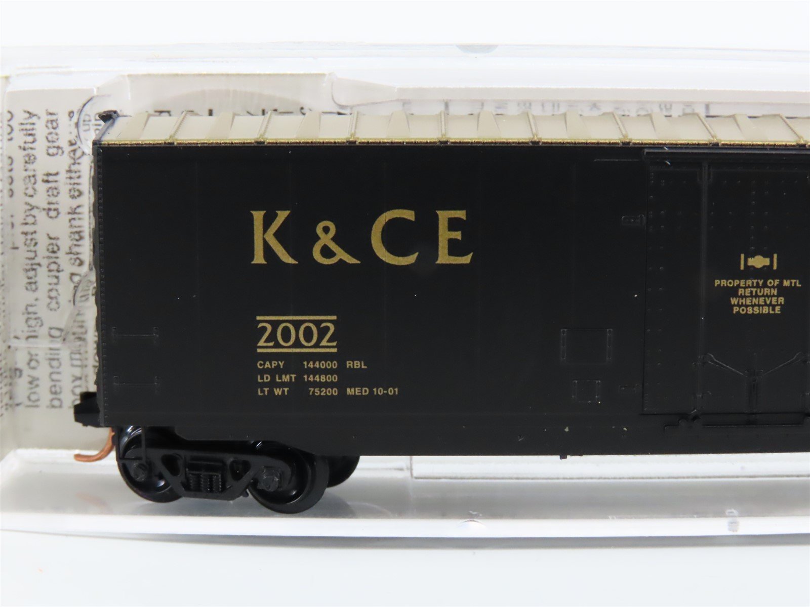 N Scale Micro-Trains MTL K&CE The Retirement Route Single Door Box Car #2002
