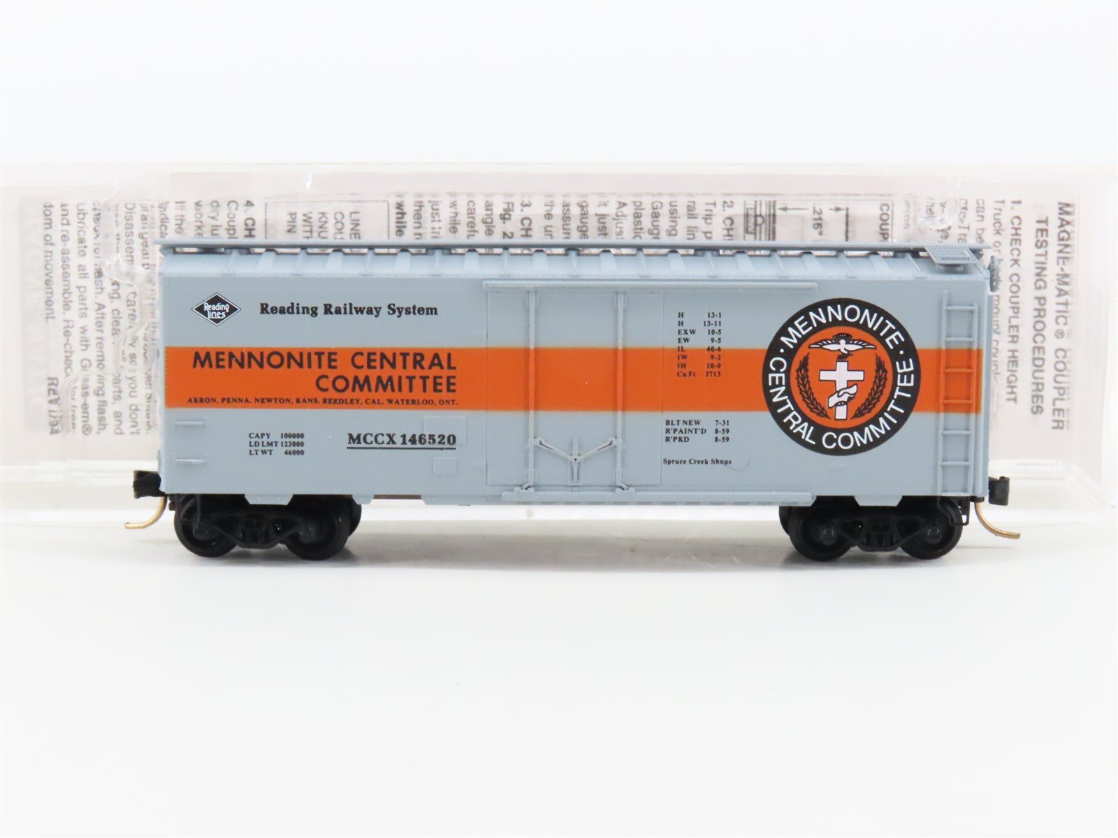 N Scale Micro-Trains MTL MCCX Mennonite Central Committee Box Car #146520