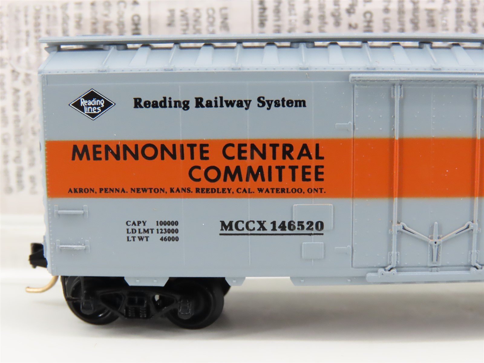 N Scale Micro-Trains MTL MCCX Mennonite Central Committee Box Car #146520