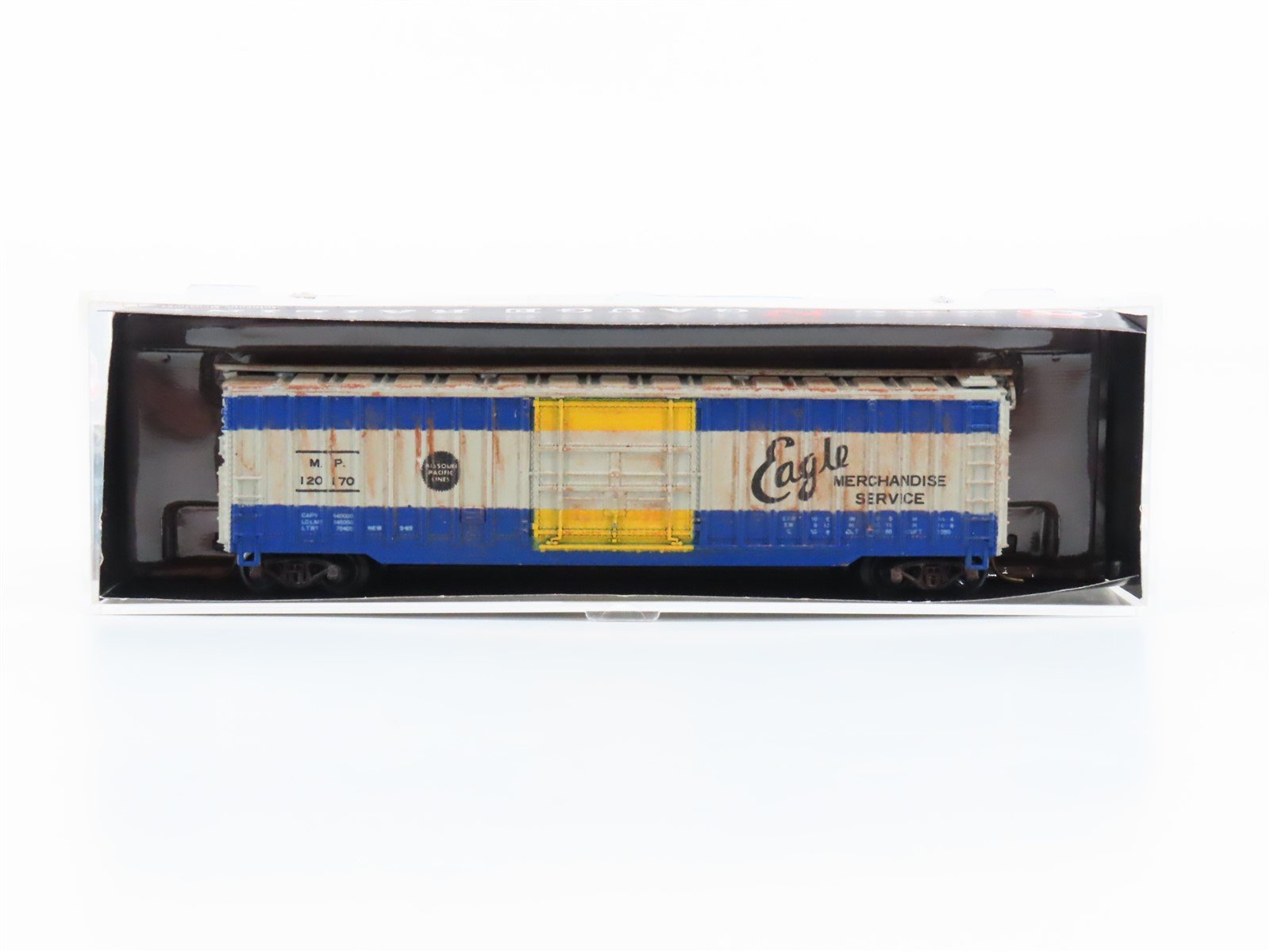 N Scale MRC 7043 MP Missouri Pacific "Eagle" Box Car #120170 - Custom Weathered