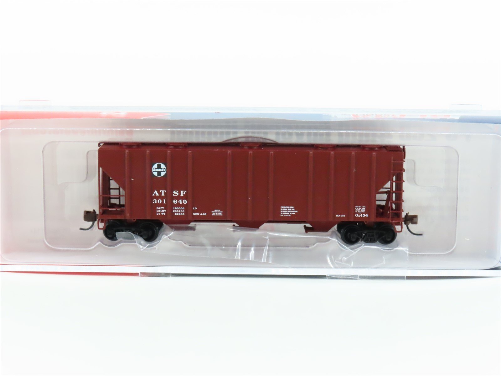 N Scale BLMA Models 11081 ATSF Santa Fe 3-Bay Covered Hopper #301649