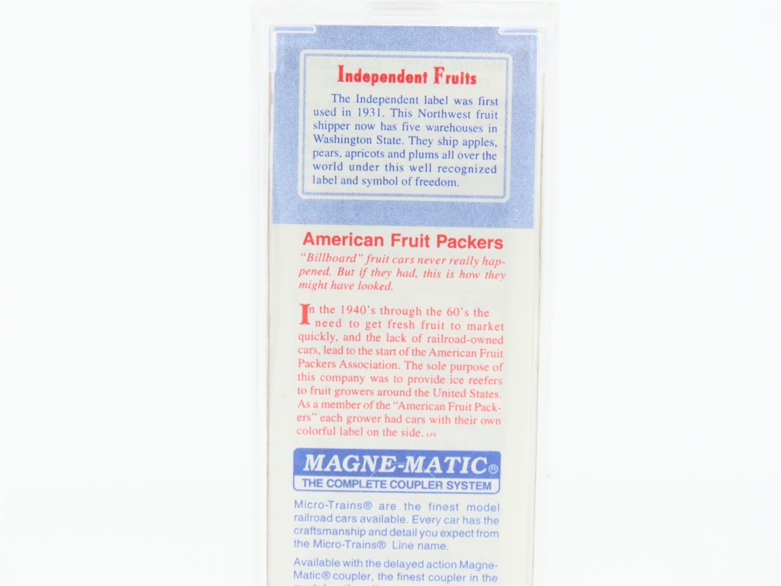 N Micro-Trains MTL AFPX Northwest Fruit Growers Independent Fruits Reefer 10238