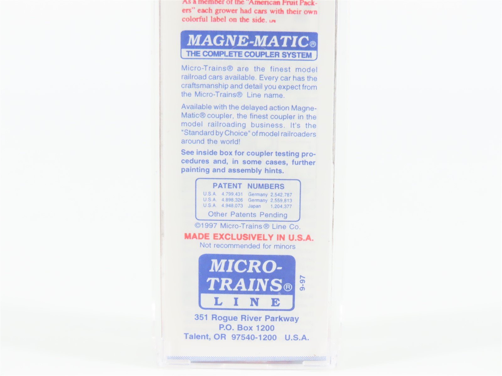 N Micro-Trains MTL AFPX Northwest Fruit Growers Hood River Pears Reefer 11478