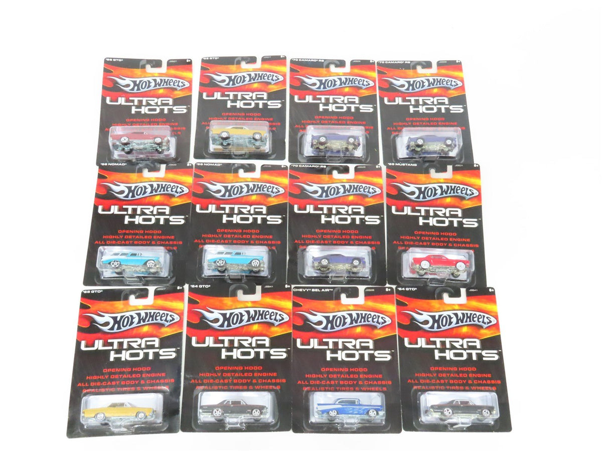 LOT of 12 Hot Wheels Ultra Hots Die-Cast Camaro, GTO, &amp; Nomad Cars