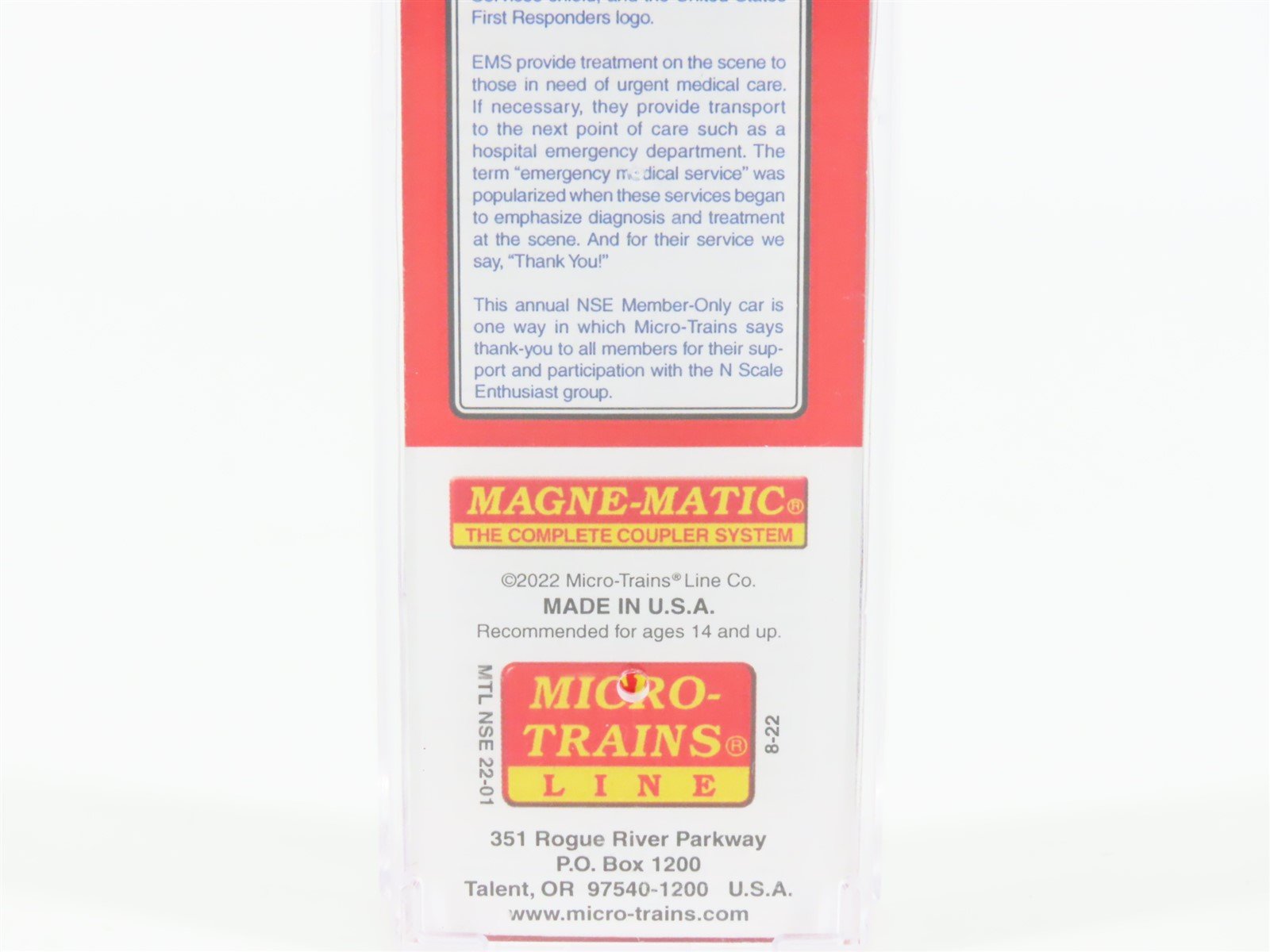 N Micro-Trains MTL NSE 22-01 Special Run USFR First Responders Tribute Box Car 3