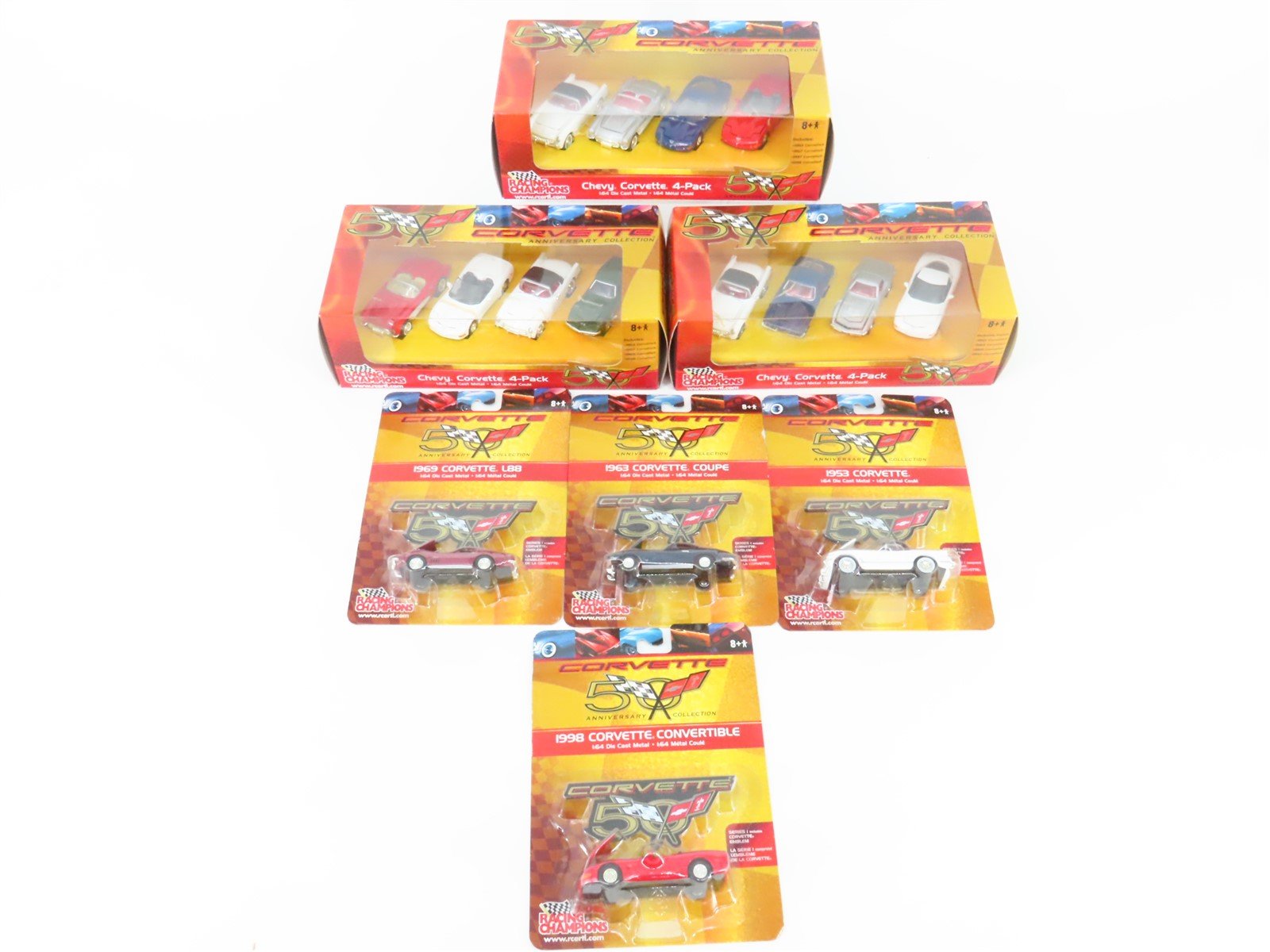 LOT of 16 1:64 Scale Racing Champions Die-Cast 1950-90s Corvette Vehicles