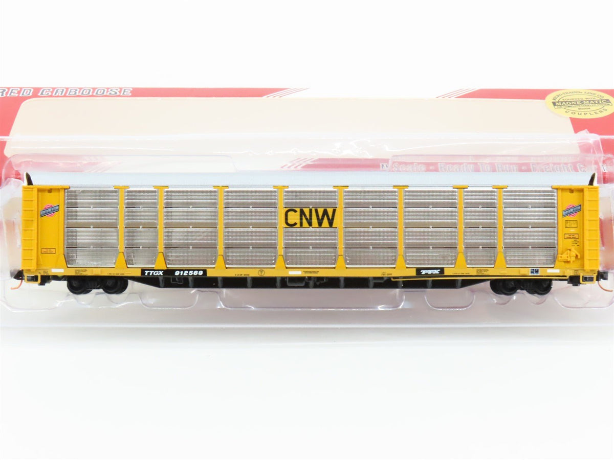 N Scale Red Caboose RM-19153-8 TTGX CNW Chicago North Western Auto Rack #912569