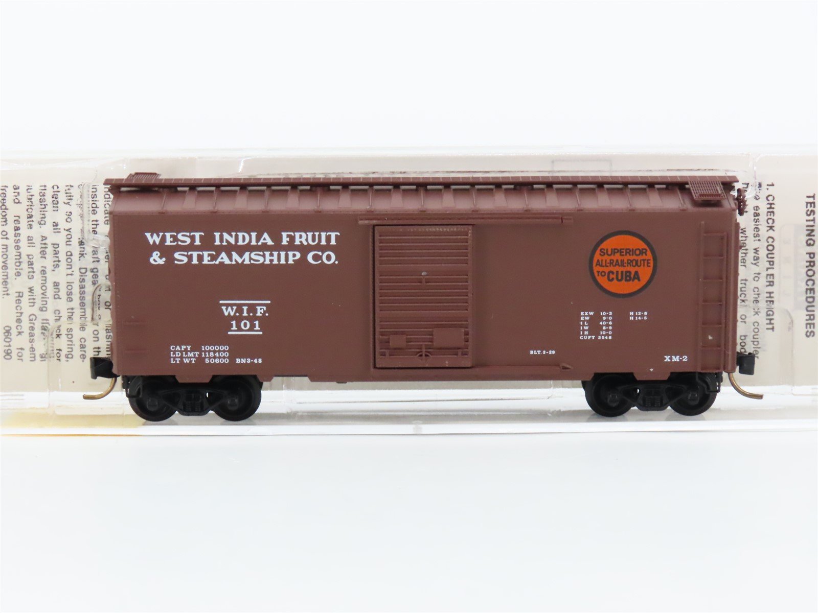 N Scale Micro-Trains MTL 20630 WIF West India Fruit Route to Cuba Box Car 101
