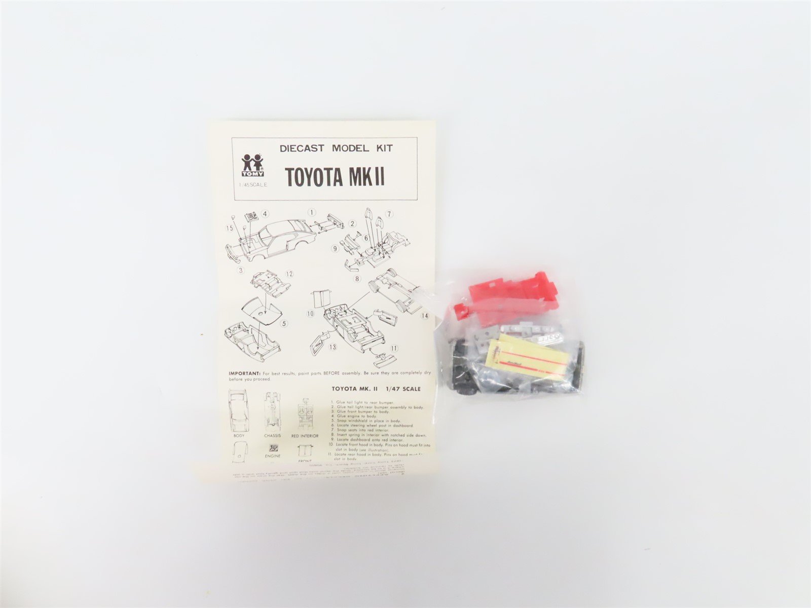 LOT of 7 1:45/47/48 Scale Die-Cast AMT Datsun, Corona Mark III, Celica Car Kits