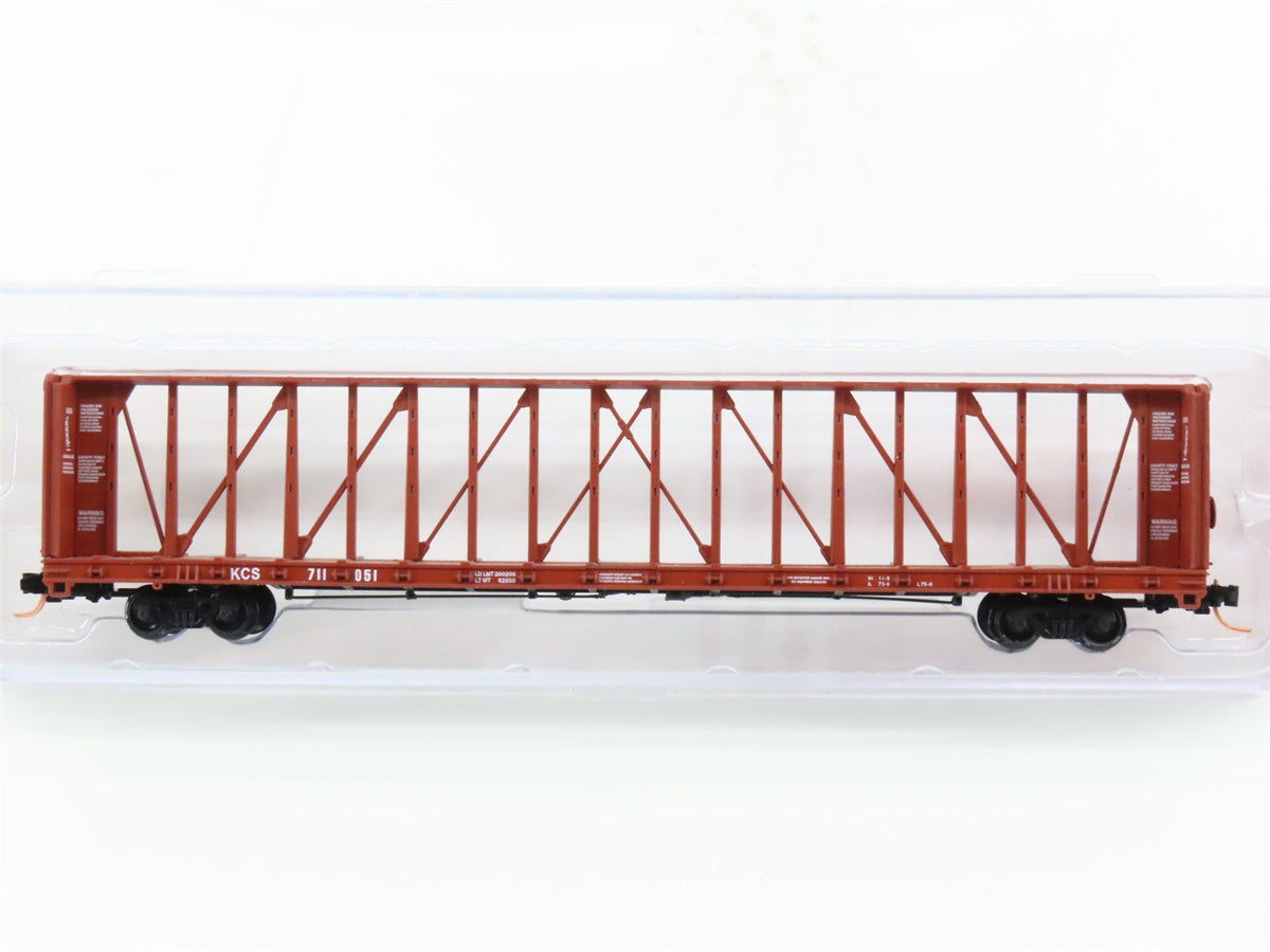 N Red Caboose RN-16701-1 KCS Kansas City Southern Centerbeam Flat Car #711051