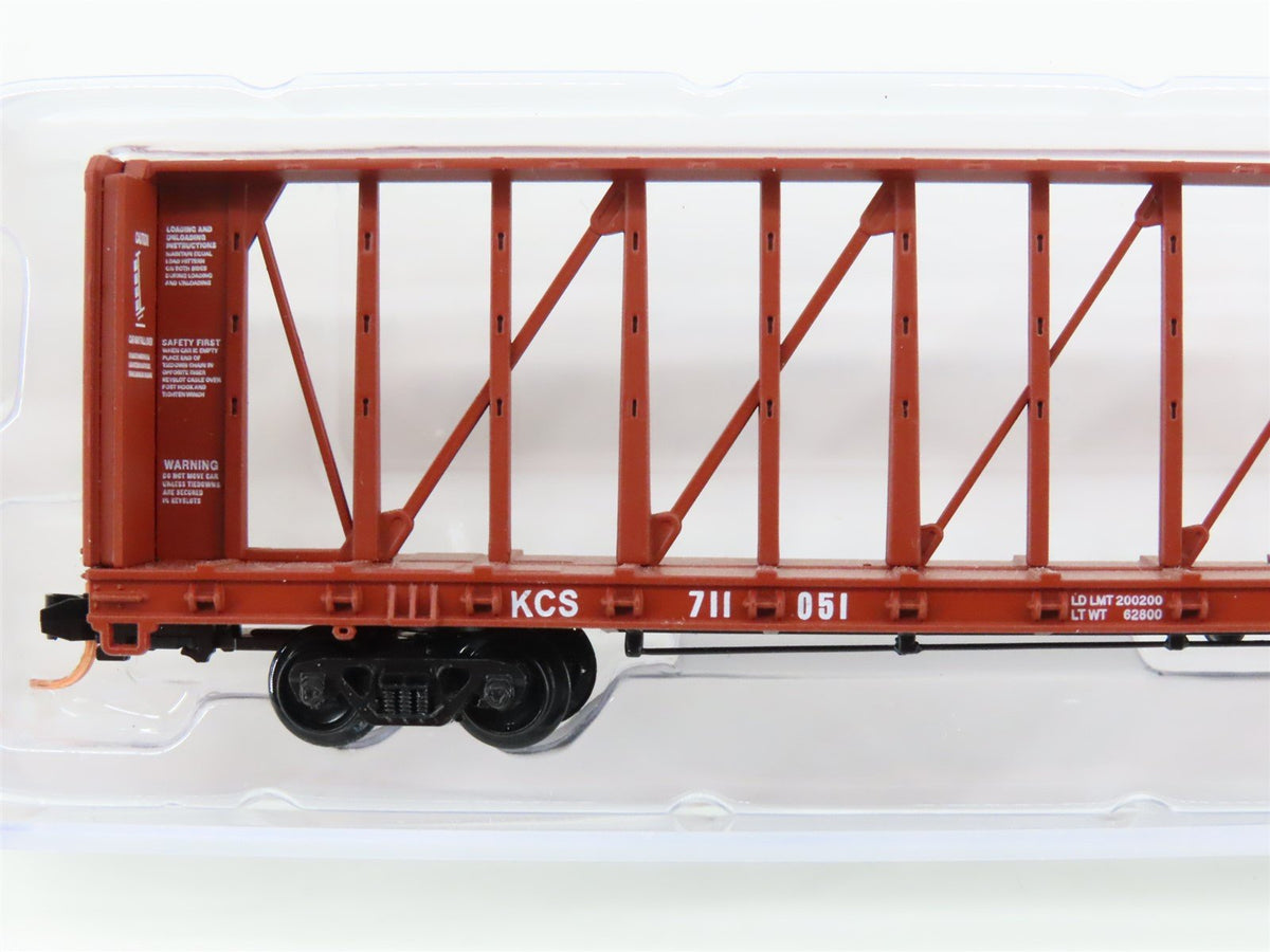 N Red Caboose RN-16701-1 KCS Kansas City Southern Centerbeam Flat Car #711051