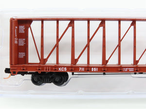 N Red Caboose RN-16701-1 KCS Kansas City Southern Centerbeam Flat Car #711051