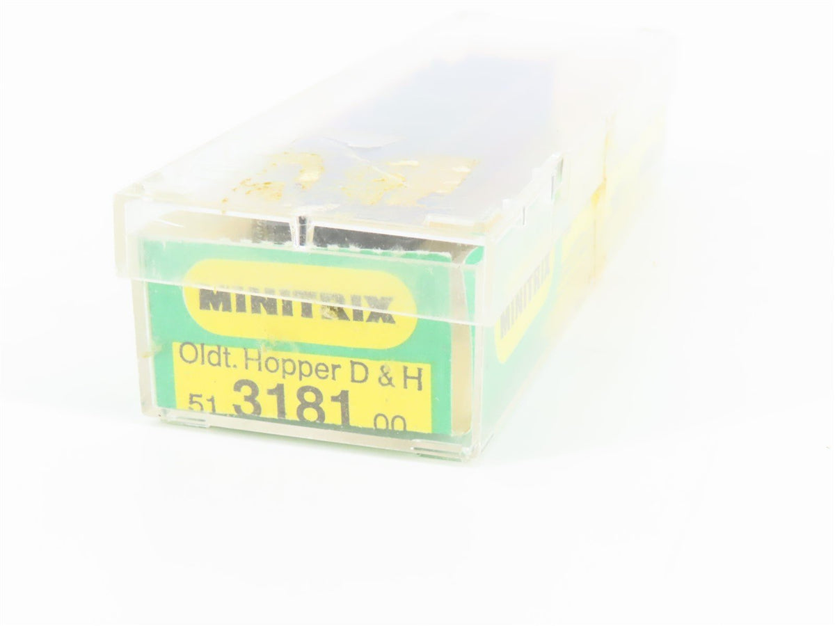 N Scale Minitrix 3181 D&amp;H Delaware &amp; Hudson 3-Bay Open Hopper #1639