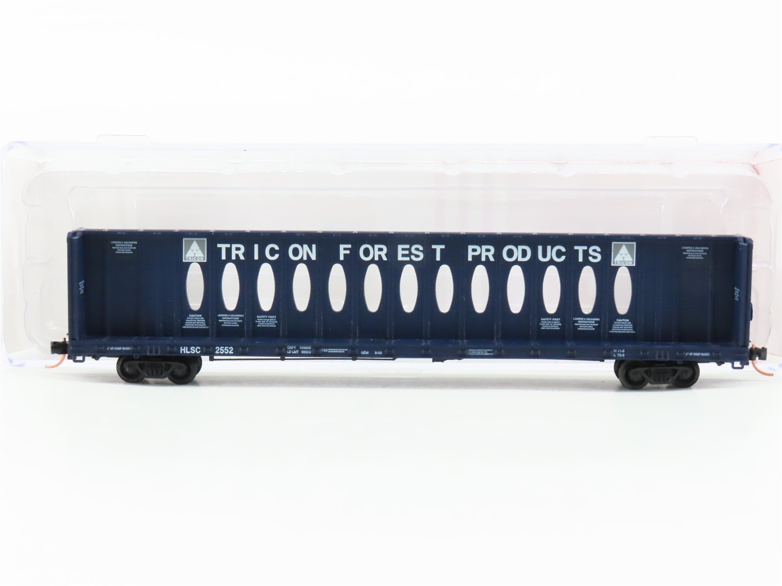 N Red Caboose RN-16621-1 HLSC Tricon Forest Products Centerbeam Flat Car #2552