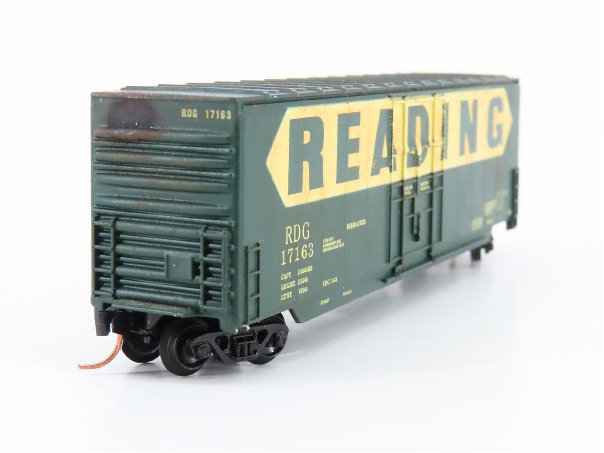 N Scale RDG Reading Railroad Plug Door Boxcar #17163 - Custom Weathered