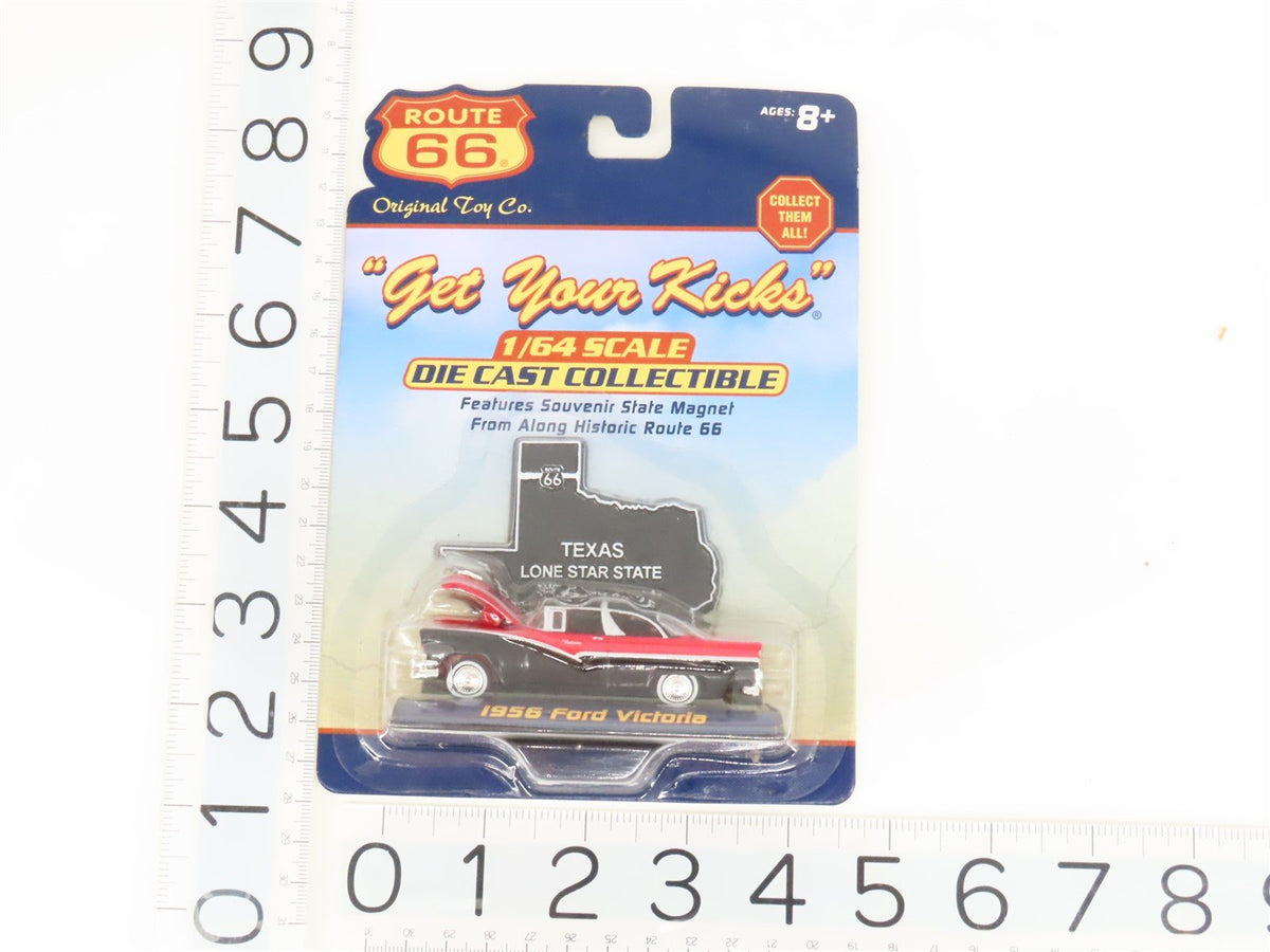 1:64 Scale Route 66 Die-Cast 1956 Ford Victoria Car w/Texas State Sign