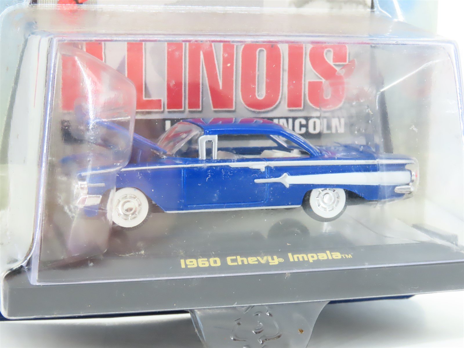 1:64 Scale Route 66 Die-Cast 1960 Chevy Impala Car w/Illinois Sign