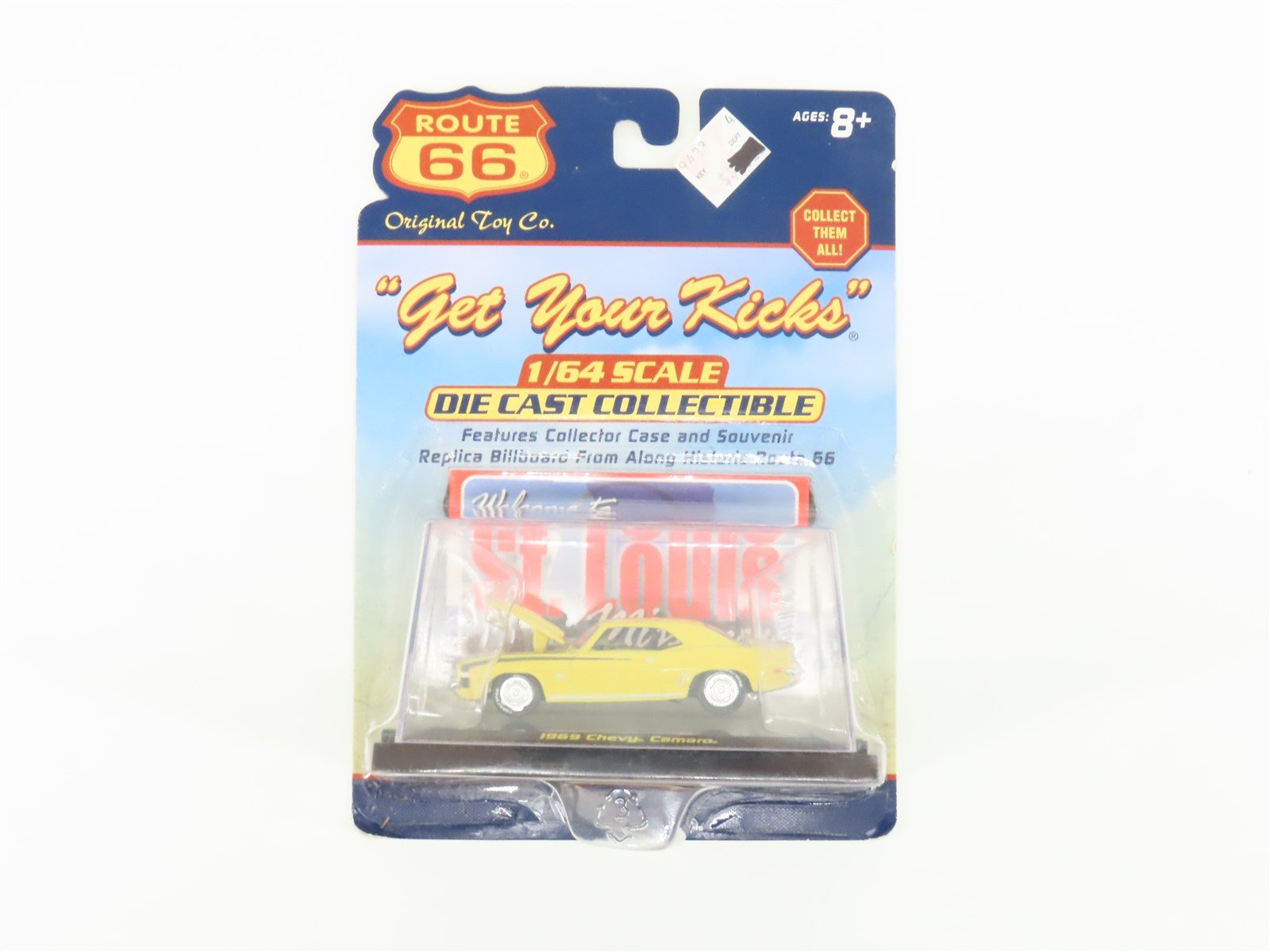 1:64 Scale Route 66 Die-Cast 1969 Chevy Camaro Car w/St. Louis Sign
