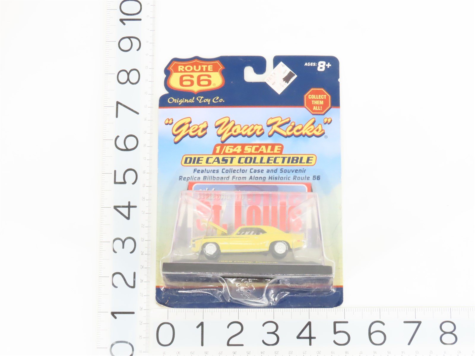 1:64 Scale Route 66 Die-Cast 1969 Chevy Camaro Car w/St. Louis Sign