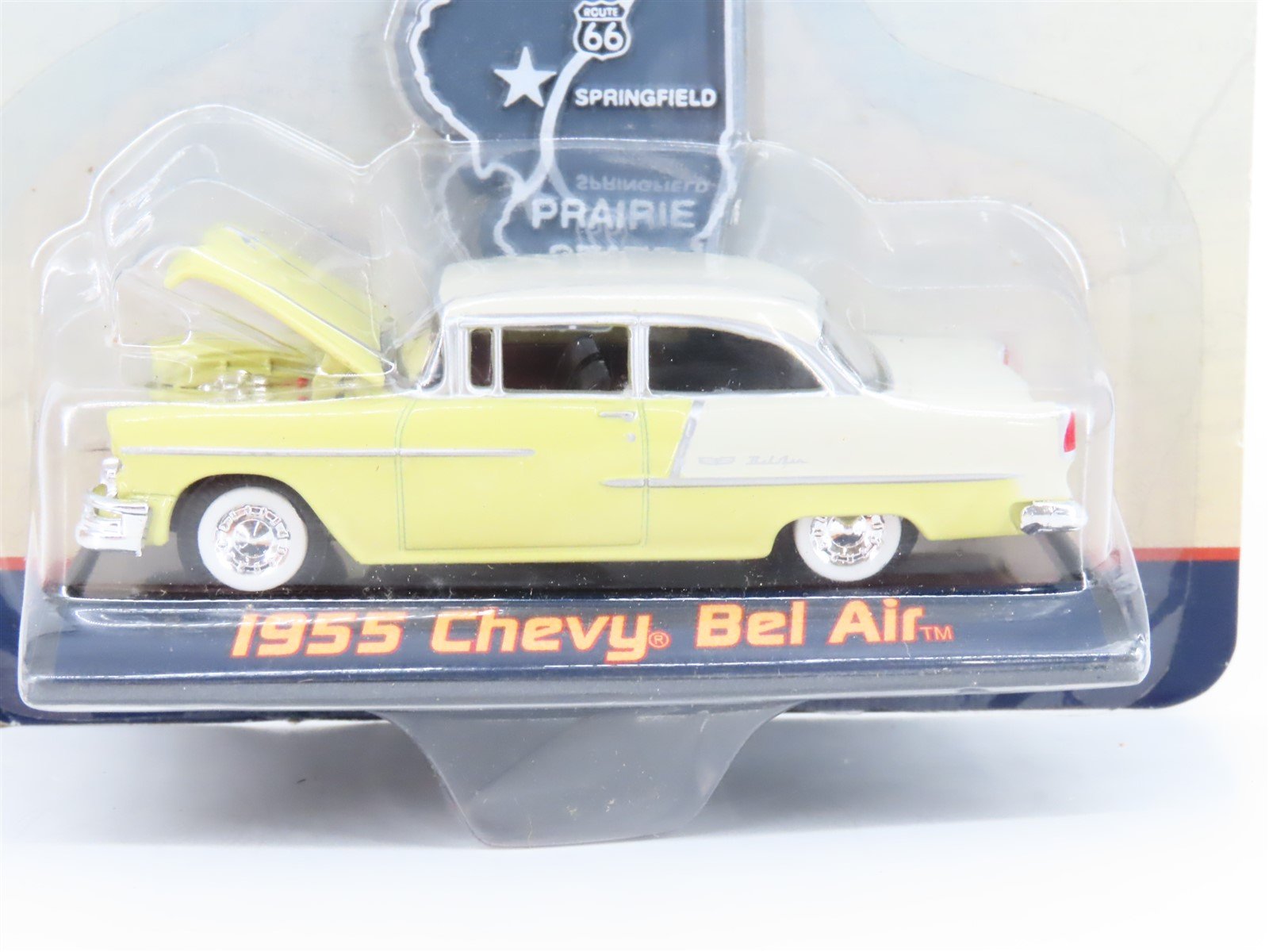 1:64 Scale Route 66 Die-Cast 1955 Chevy Bel Air Car w/Illinois Magnet