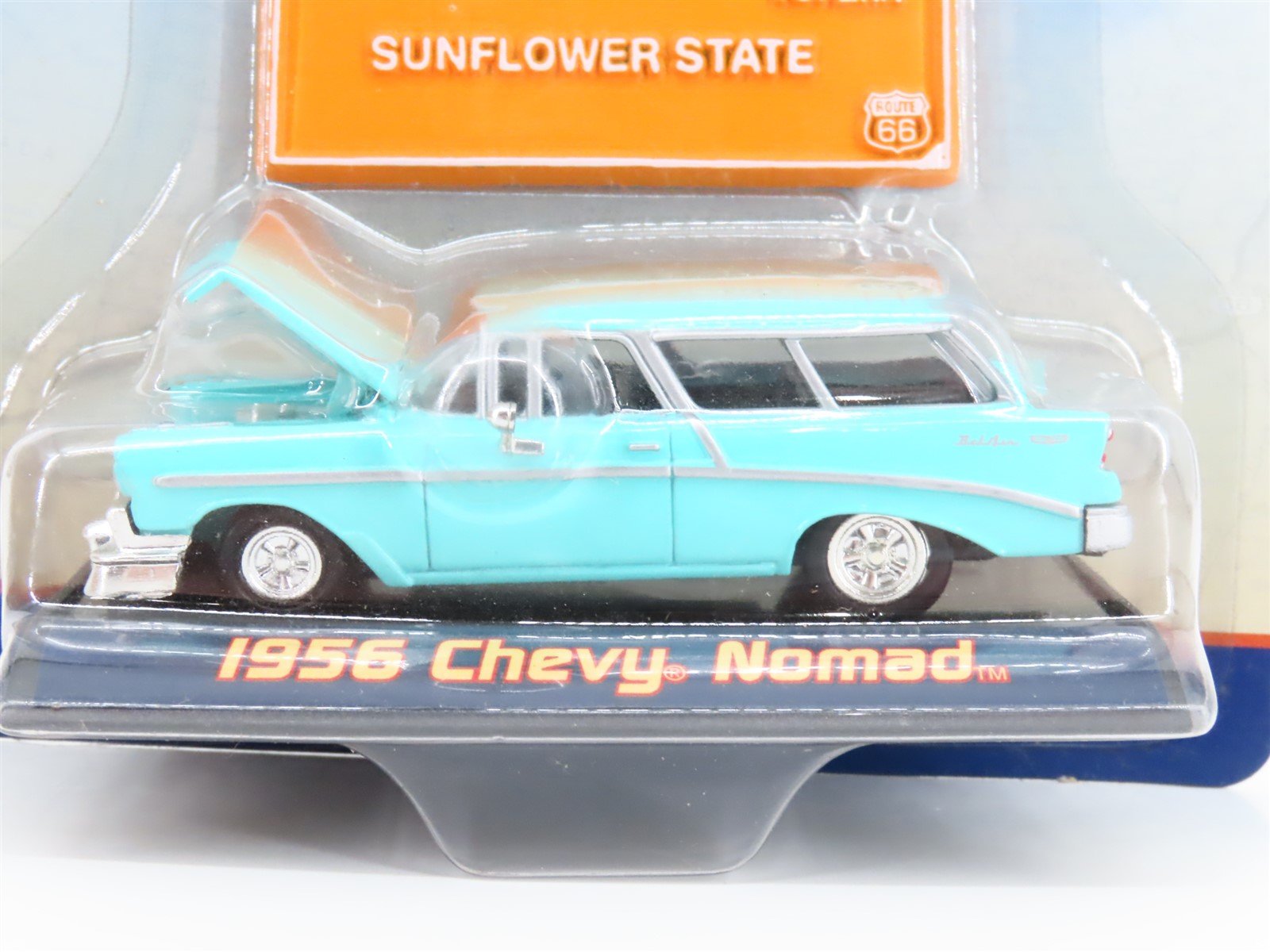 1:64 Scale Route 66 Die-Cast 1956 Chevy Nomad Car w/Kansas Magnet