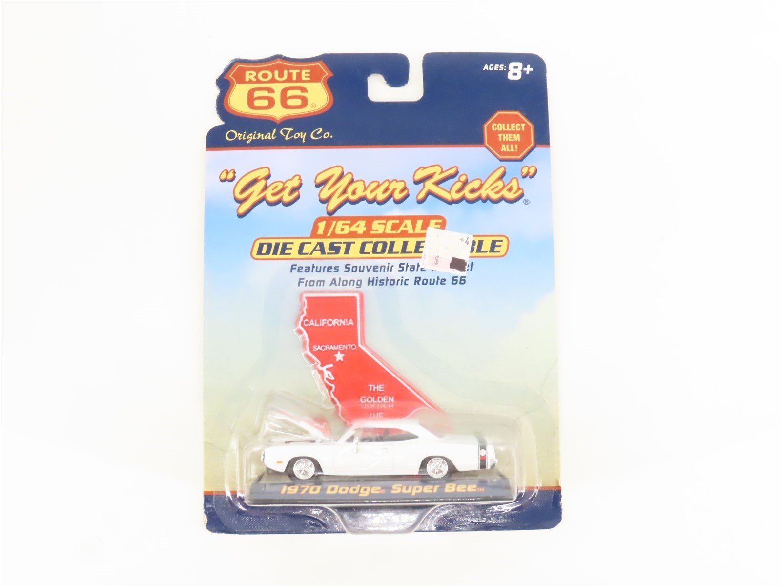 1:64 Scale Route 66 Die-Cast 1970 Dodge Super Bee Car w/California Magnet