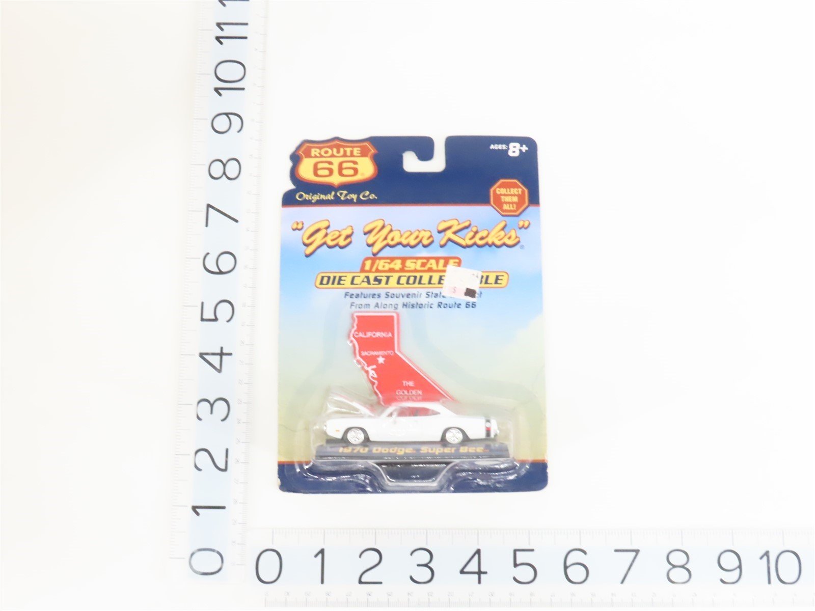 1:64 Scale Route 66 Die-Cast 1970 Dodge Super Bee Car w/California Magnet