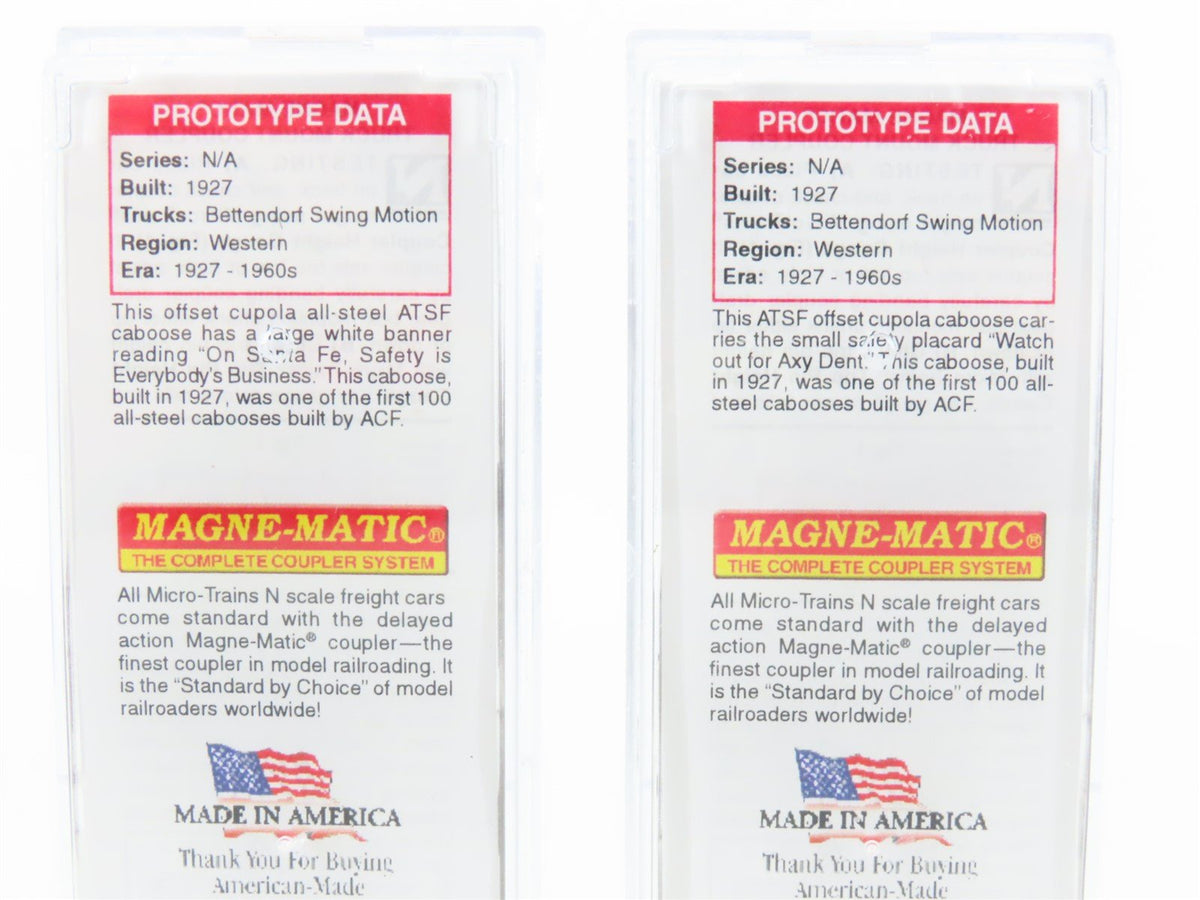 N Scale Micro-Trains MTL 10000370 ATSF Santa Fe Safety Caboose 2-Pack