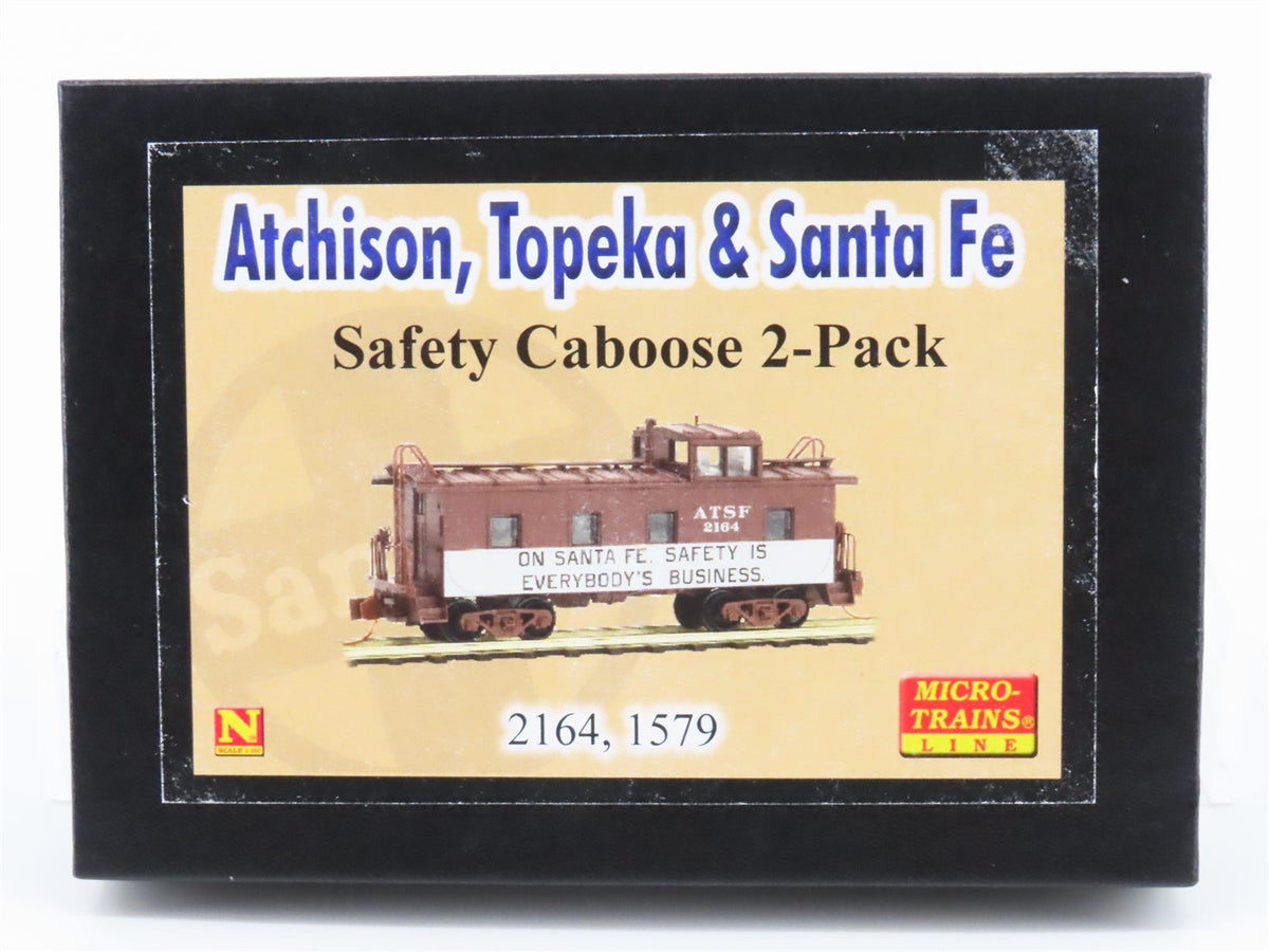 N Scale Micro-Trains MTL 10000370 ATSF Santa Fe Safety Caboose 2-Pack