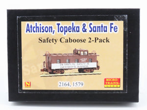 N Scale Micro-Trains MTL 10000370 ATSF Santa Fe Safety Caboose 2-Pack