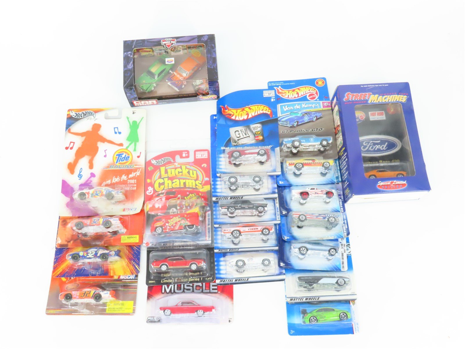 LOT of 20+ Hot Wheels Nascar, Lucky Charms, Street Machines Cars