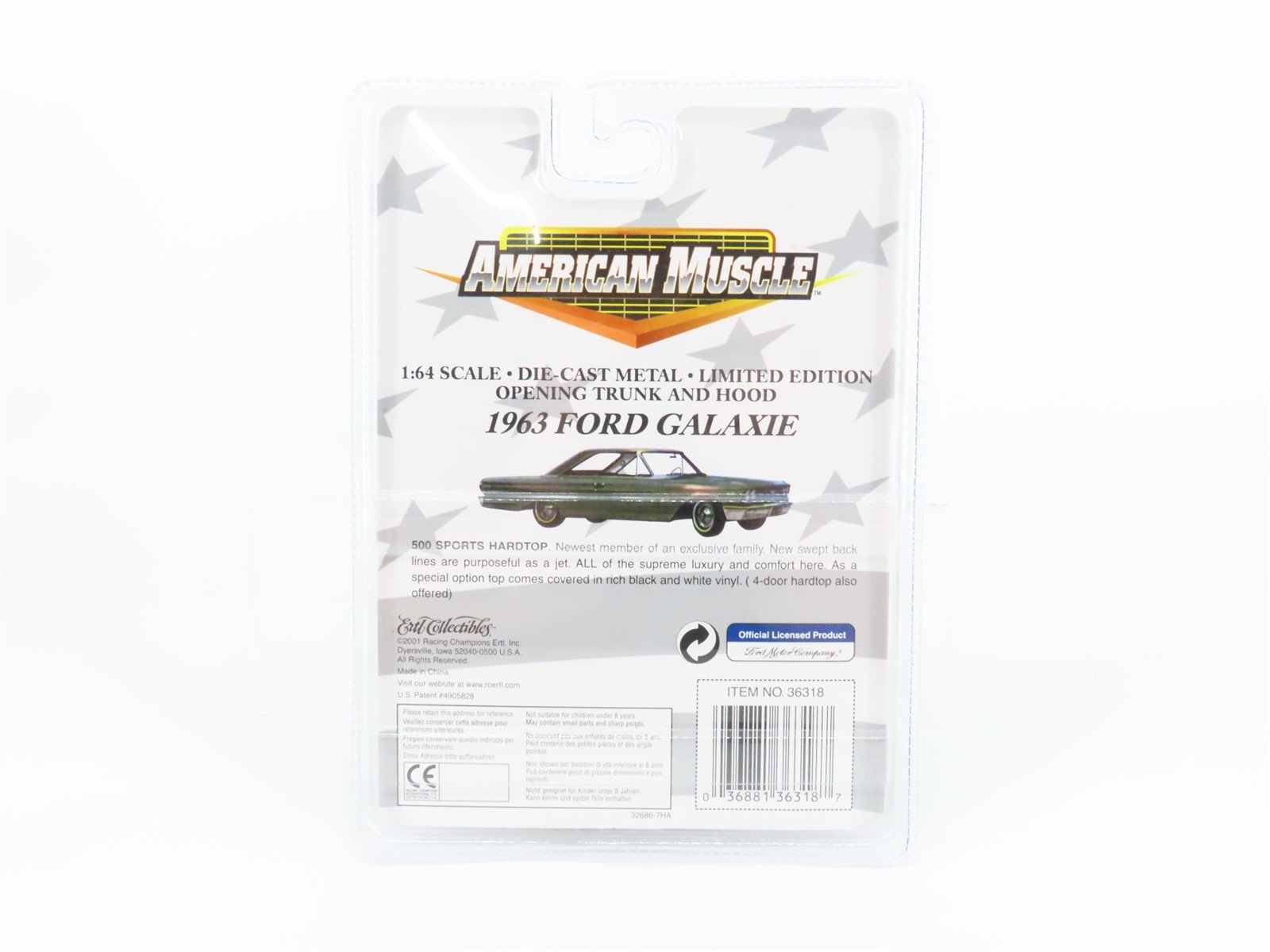 LOT of 3 1:64 Scale American Muscle Die-Cast 1963 Ford Galaxie Cars