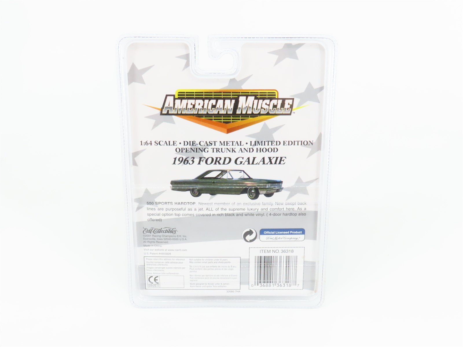 LOT of 3 1:64 Scale American Muscle Die-Cast 1963 Ford Galaxie Cars