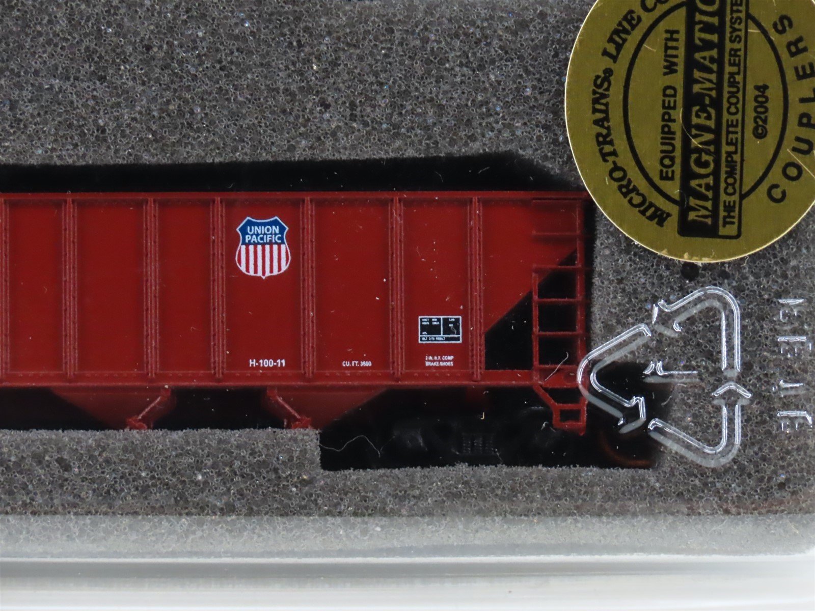 N Scale TrainWorx 24075-3 UP Union Pacific Railroad 4-Bay Open Hopper 3-Pack