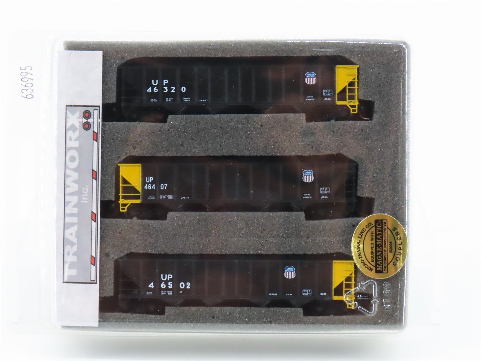 N Scale TrainWorx 24078-3 UP Union Pacific Railroad 4-Bay Open Hopper 3-Pack
