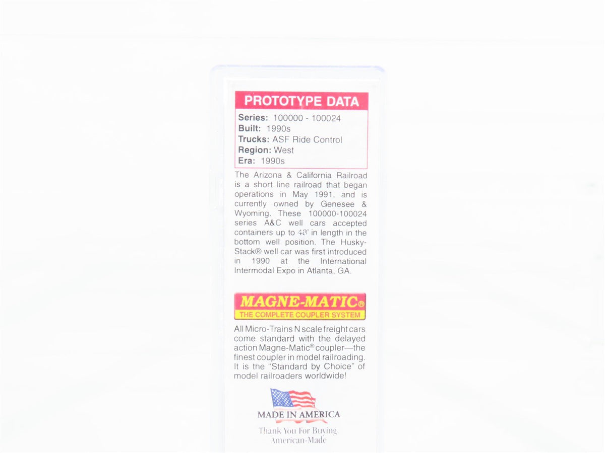 N Scale Micro-Trains MTL 13500122 ARZC Arizona &amp; California 70&#39; Well Car #100008