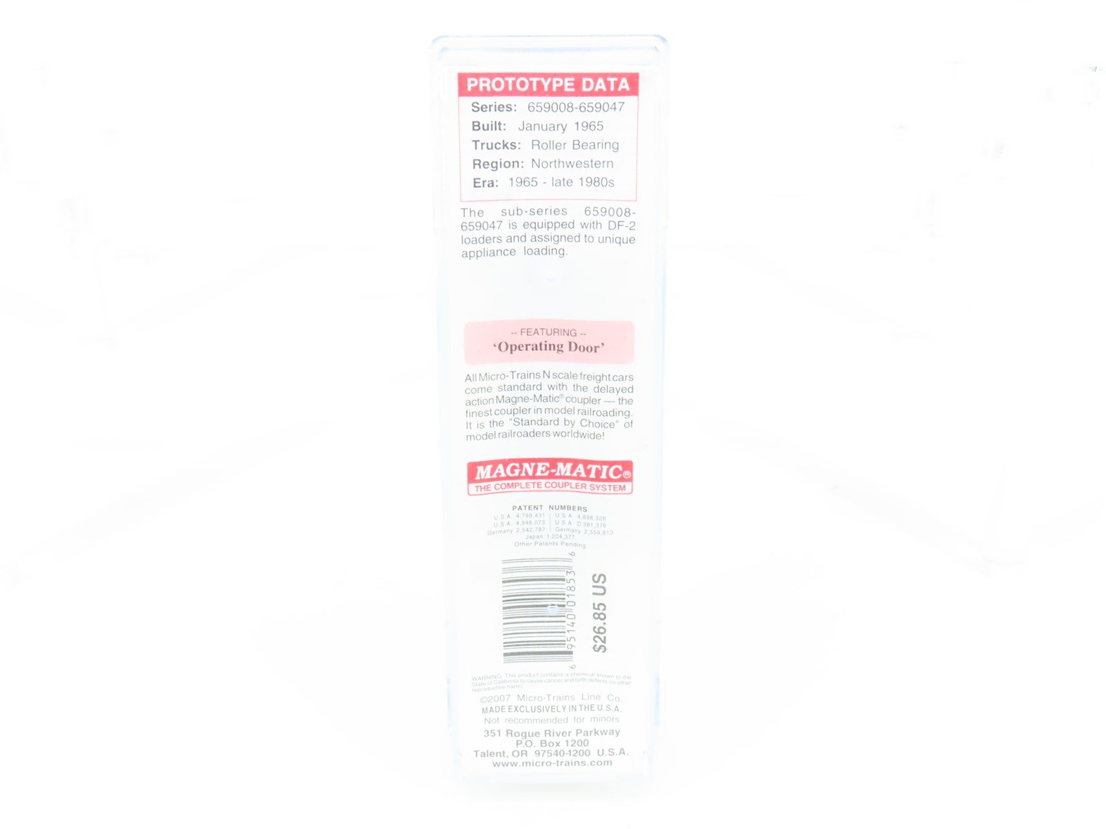 N Scale Micro-Trains MTL 10100060 SP Southern Pacific 40' Hy-Cube Box Car 659031