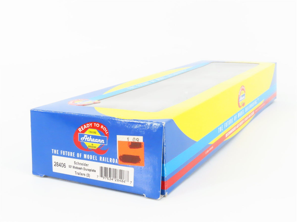 HO Scale Athearn 28406 Schneider National 53&#39; Wabash Duraplate Trailer 2-Pack