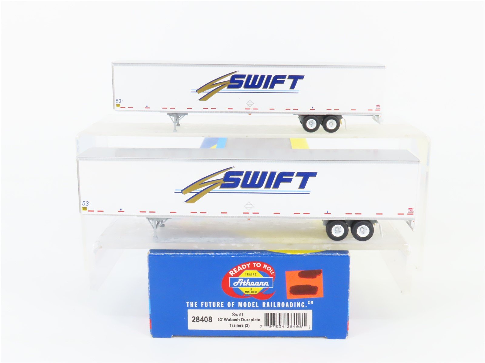 HO Scale Athearn 28408 Swift 53' Wabash Duraplate Trailer 2-Pack