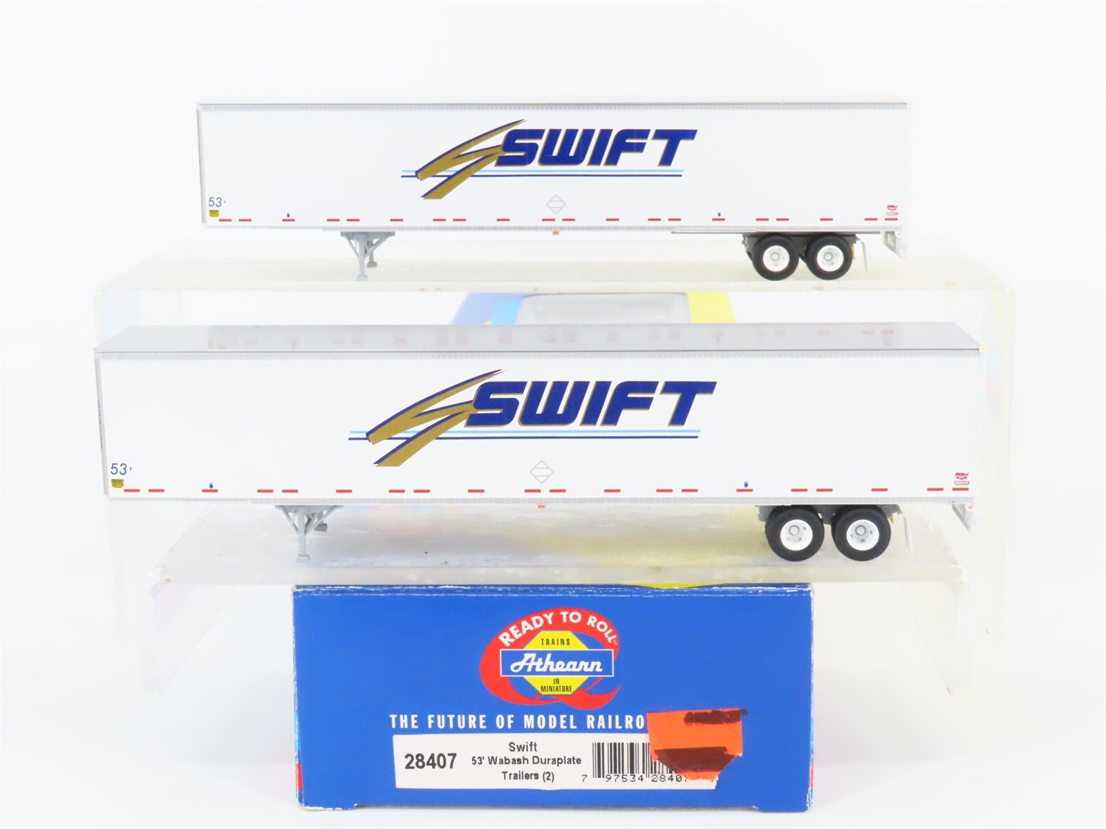 HO Scale Athearn 28407 Swift 53' Wabash Duraplate Trailer 2-Pack