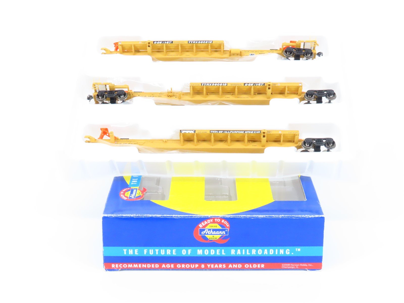 HO Athearn 28903 TTRX 3-Unit Trailer Train 57' All Purpose Spine Cars #360819