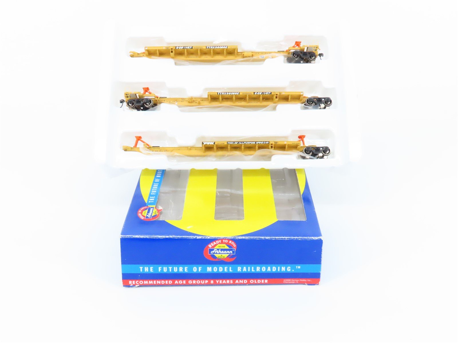 HO Athearn 28902 TTRX 3-Unit Trailer Train 57' All Purpose Spine Cars #360882
