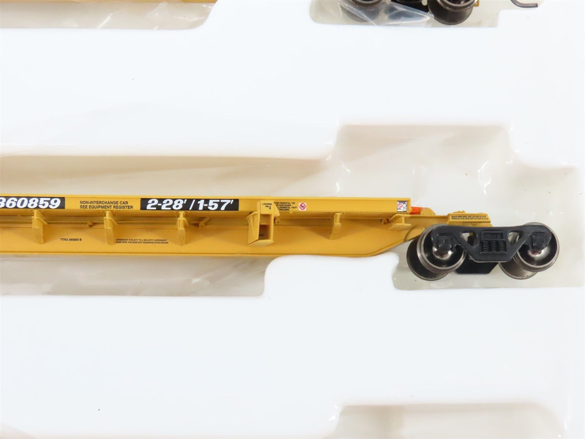 HO Athearn 28901 TTRX 3-Unit Trailer Train 57&#39; All Purpose Spine Cars #360859