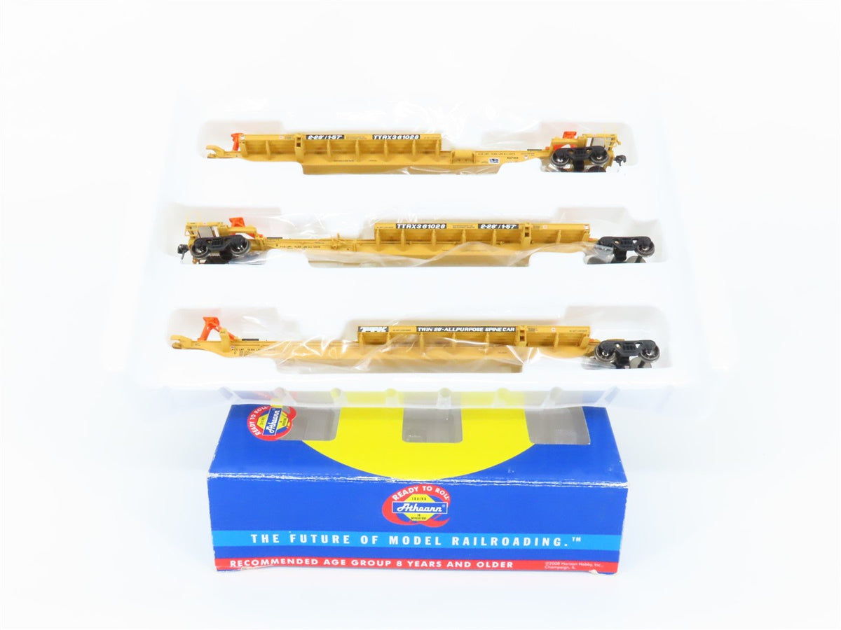 HO Athearn 28905 TTRX 3-Unit Trailer Train 57&#39; All Purpose Spine Cars #361028