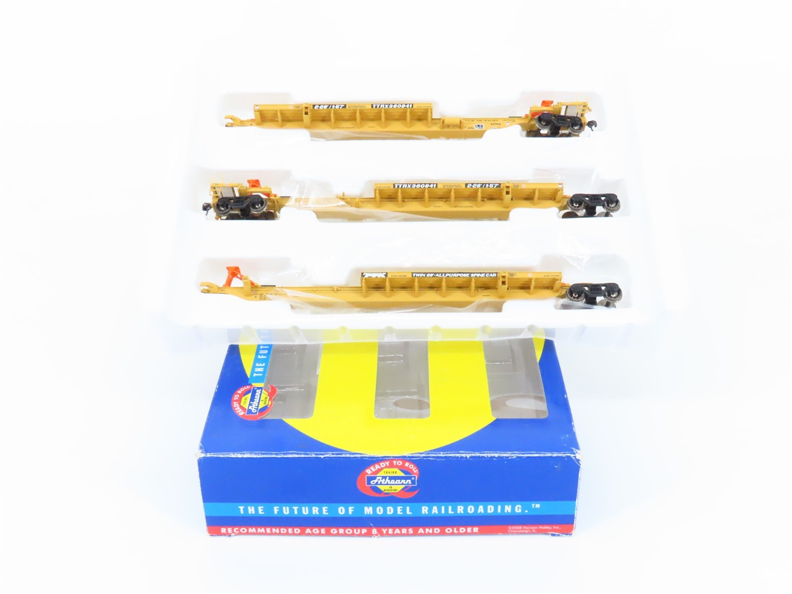 HO Athearn 28906 TTRX 3-Unit Trailer Train 57' All Purpose Spine Cars #360941